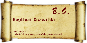 Beythum Oszvalda névjegykártya